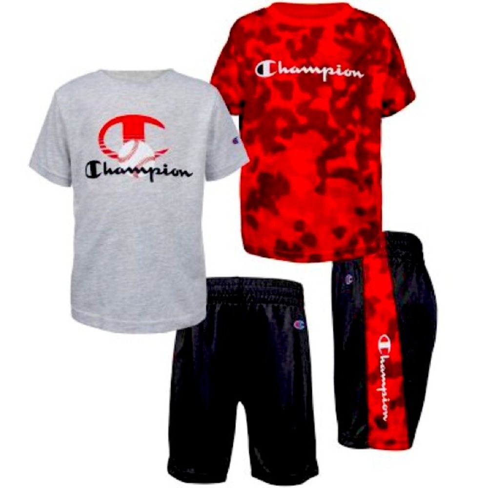 Champions boys black red NWT Three piece set